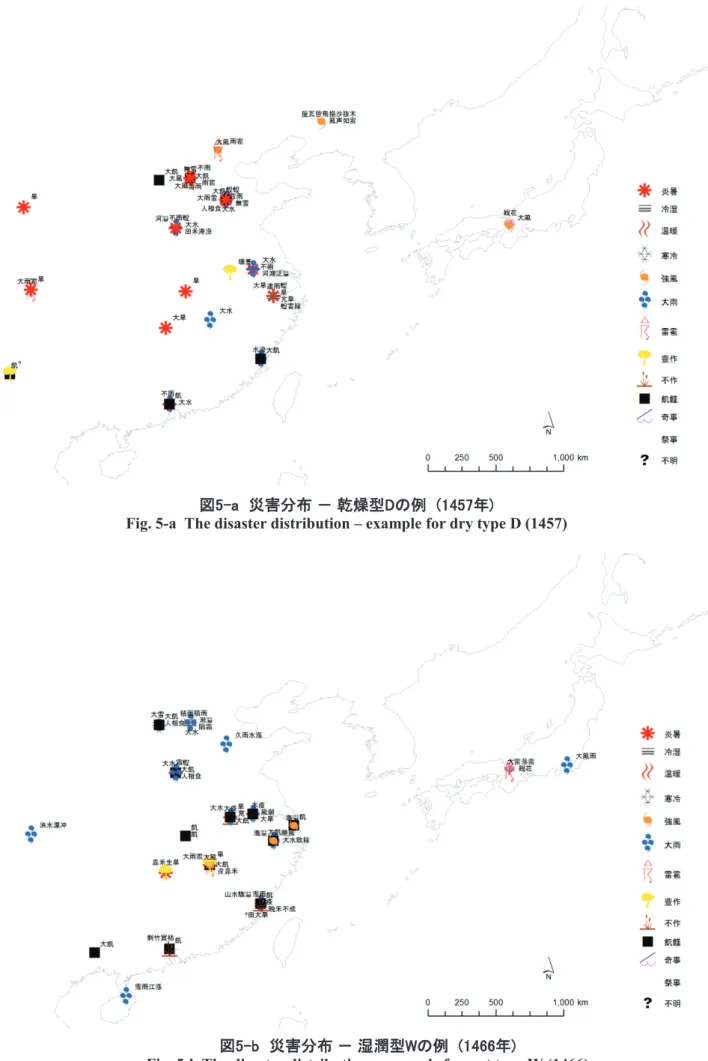 Fig. 5-a  The disaster distribution  –  example for dry type D (1457) 