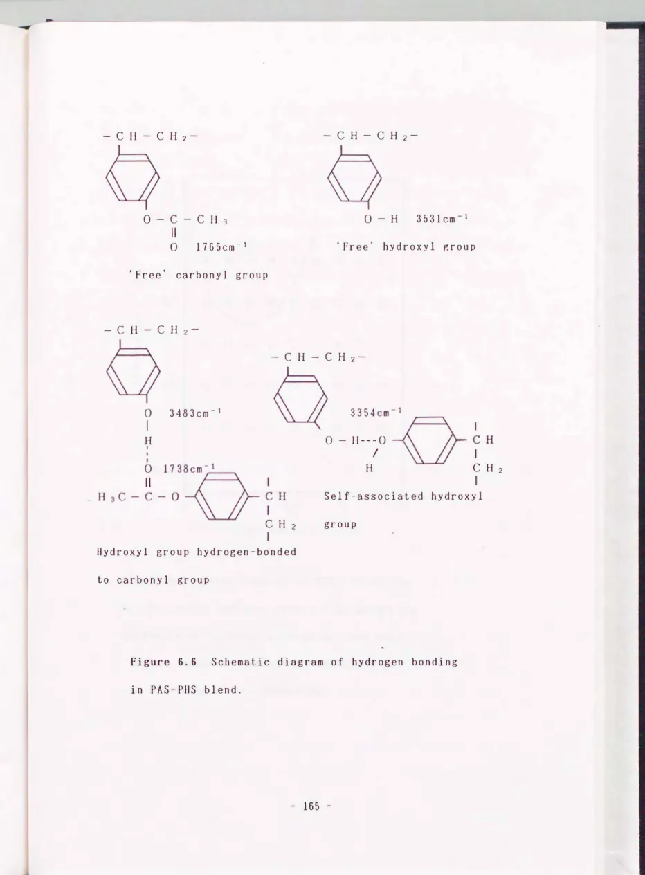 Figure  6.6  Schematic  diagram  of  hydrogen  bonding  in  PAS-PHS  blend. 