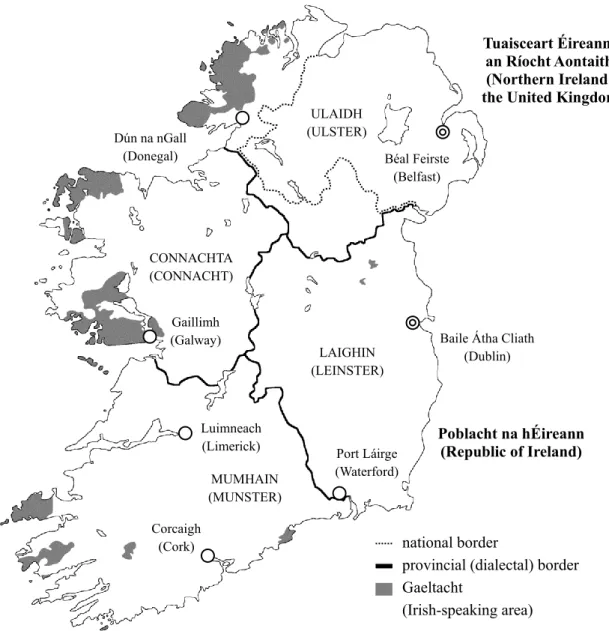 Figure 2: The Language Map of Ireland [based on Údarás na Gaeltachta] 