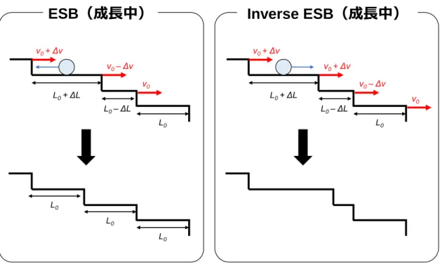図  3-9  ESB と Inverse ESB がステップ間隔に与える影響。 