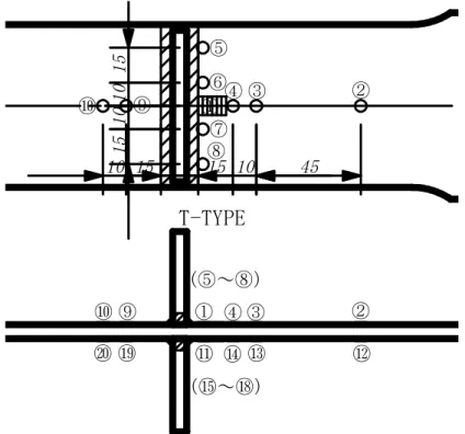 Fig. 2-2  Strain measurement points 