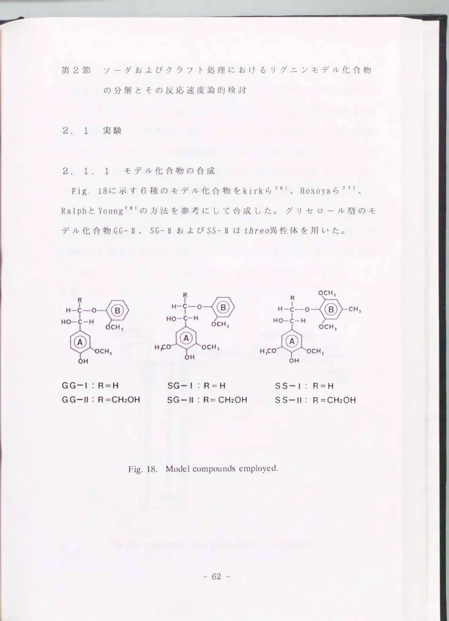Fig.  18に示す6種のモデル化合物をkirkら7 6  l、 I[osoyaら77 )、