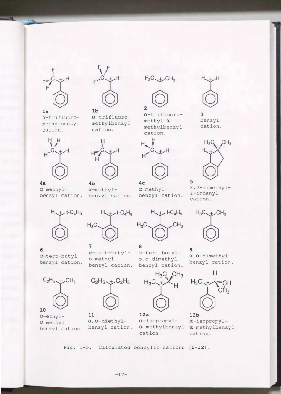 Fig.  1-5.  Calculated  benzylic  cations  (1-12). 