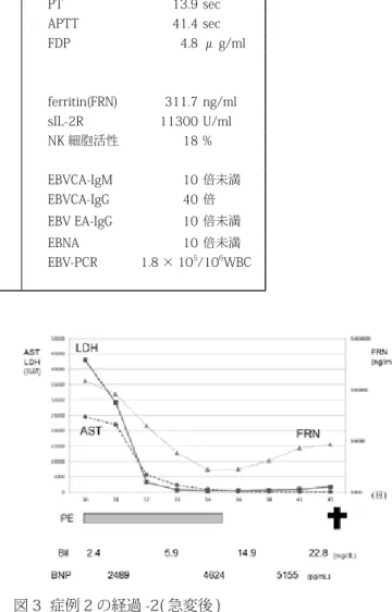 図 2  症例 2 の経過 -1( 急変前 ) 図 3  症例 2 の経過 -2( 急変後 )