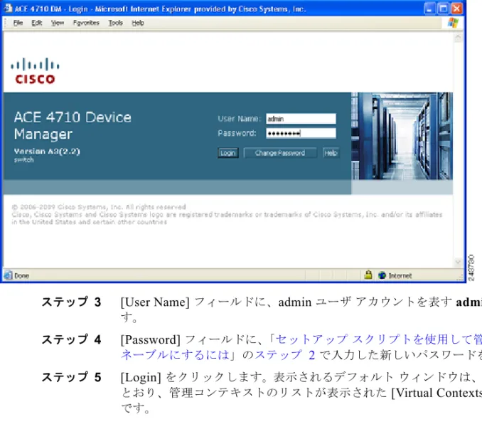 図  2-6 Device Manager GUI  の  [Login]  ウィンドウ