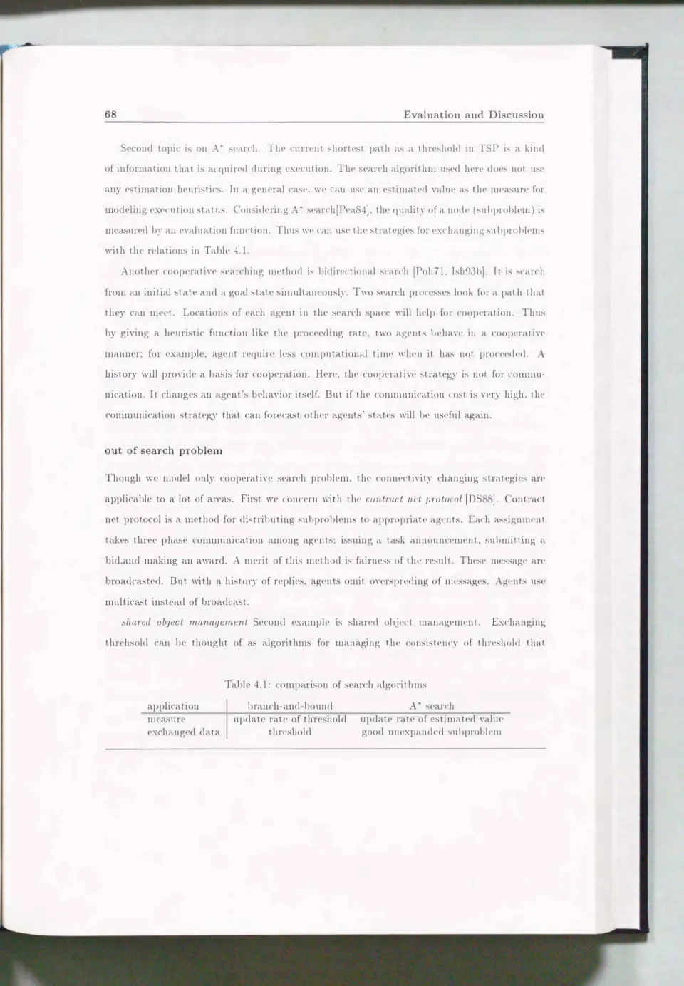 Table  4.1:  compari s on  of  search  algorithms 