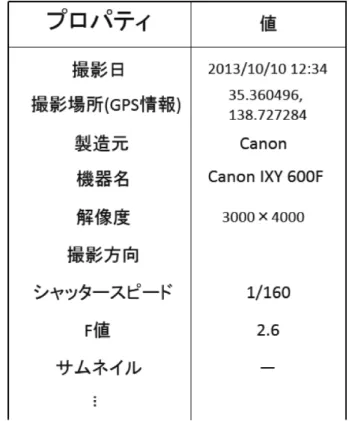 図 29 写真データの Exif 情報