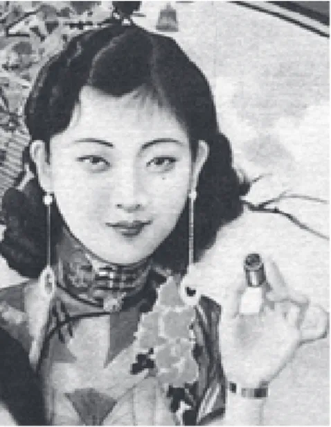図 33 の部分 女性が商品である糸を手にしている図32 南洋烟草のポスター（作者：杭穉英、1930年代、出典： 張燕風「老月份牌廣告畫 下巻 圖 像篇」『漢聲雑誌』62 号、漢聲雑 誌社、1994 年、P