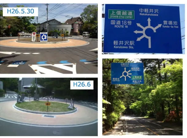図 -2.8   軽井沢町六本辻ラウンドアバウト  本格改良工事後の様子