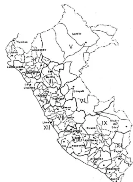 Figura 3 :  Propuesta de Instituto Nacional de Planificación, estableciendo  12 regiones
