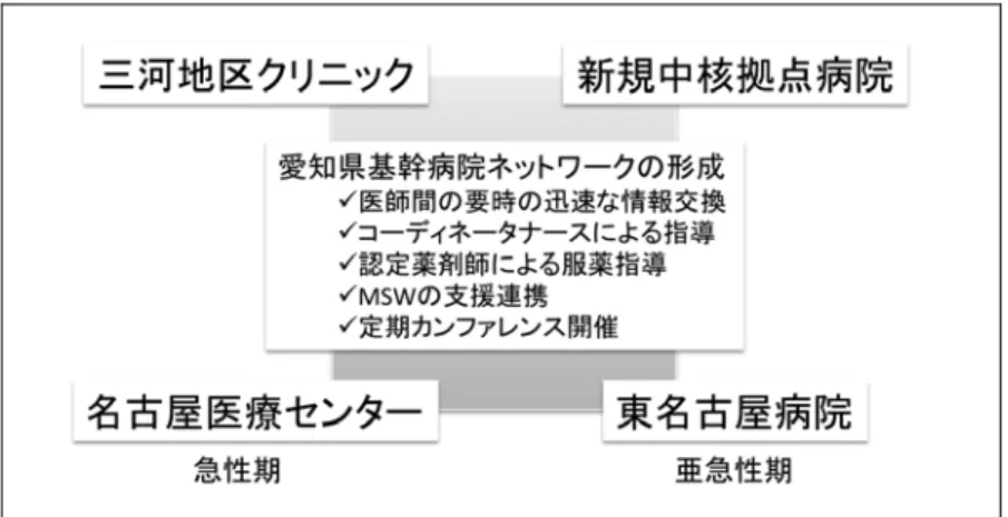 図 1  愛知県の HIV 診療基幹病院ネットワークの構築 