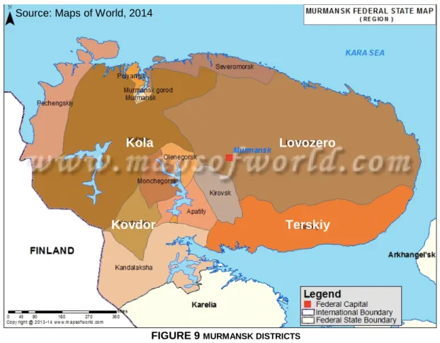FIGURE 9  MURMANSK DISTRICTS