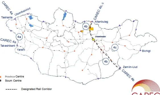 Figure 6: Three Economic Corridors in Mongolia 