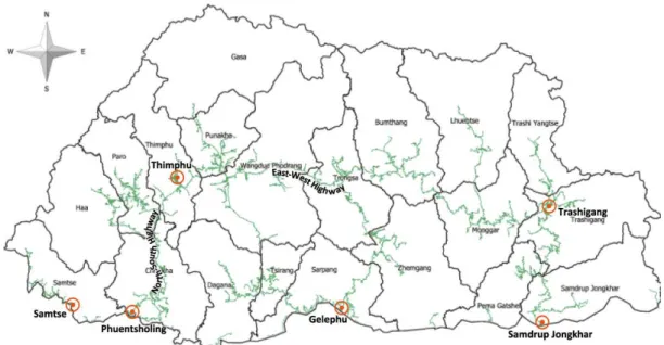 Figure 2: Current Road map of Bhutan 