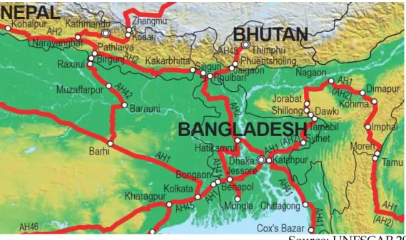 Figure 5: The Asian Highway Networks in Bhutan 