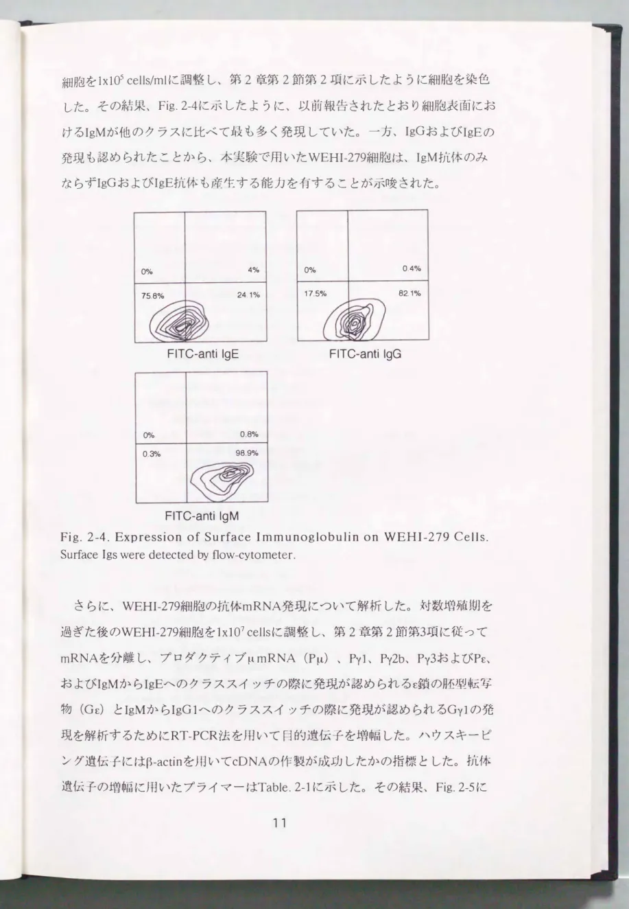 Fig.  2-4.  Expression  of  Surface  Immunoglobulin  on  W E H I -27 9  C ells. 