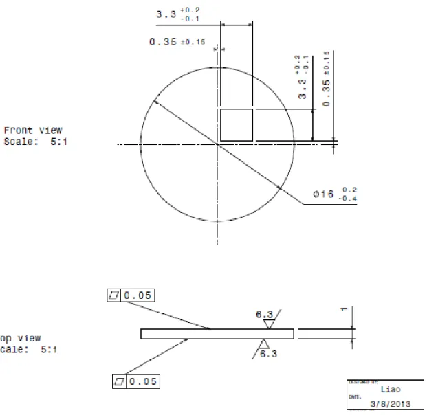 Figure 2.17 An two dimensional engineering drawing for the mask of the tester 