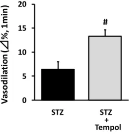 Figure 2. Effect of tempol on endothelial dysfunction induced in rats by STZ 
