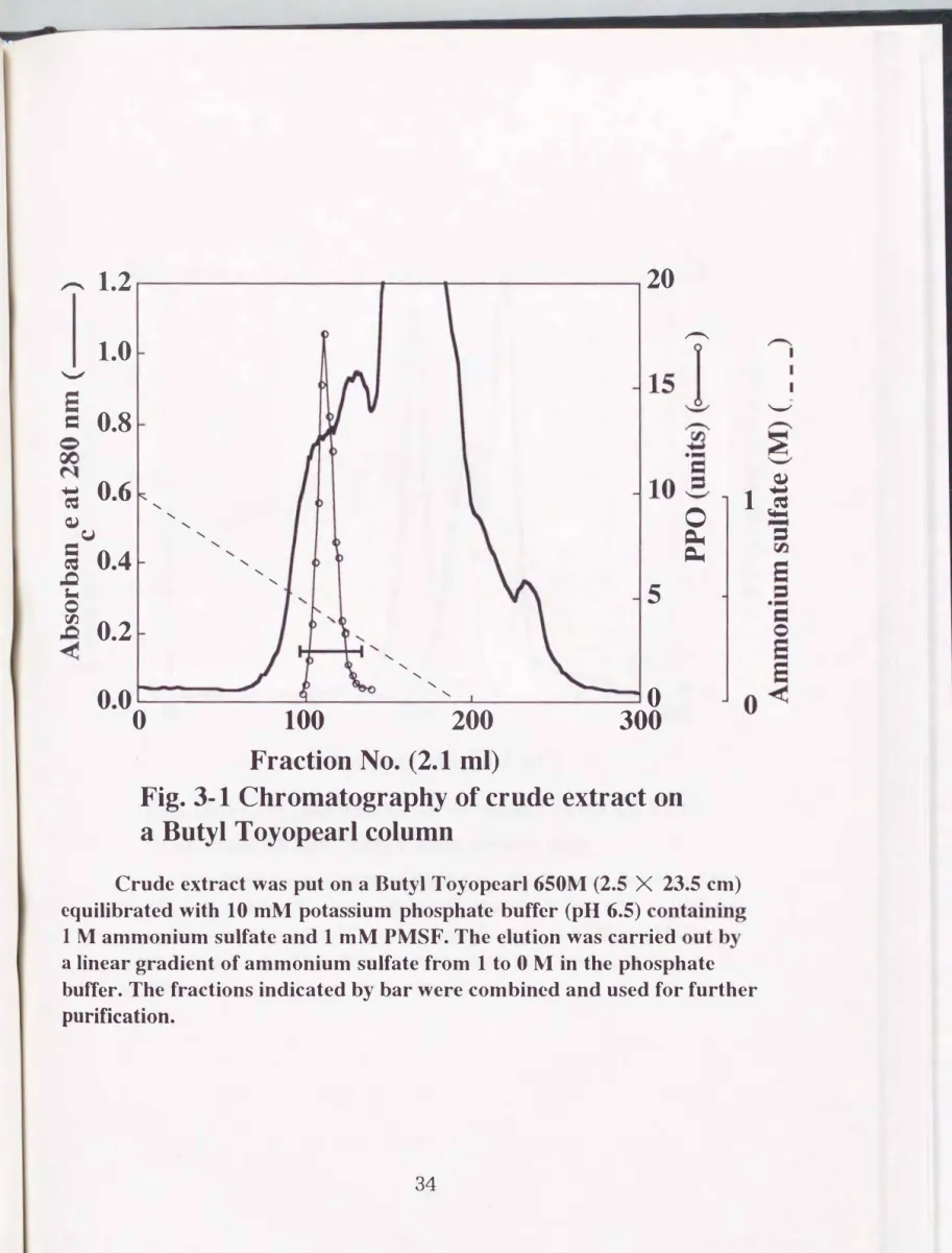 Fig. 3・ 1 Chromatography of crude  extract  00 