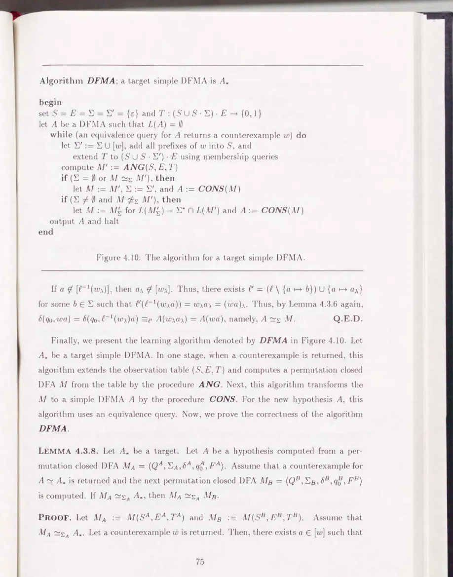 Figure  4.10:  The  algorithm  for  a  target  simple  DFMA. 