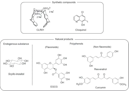 Figure 7  Structures of A42 aggregation inhibitors. 