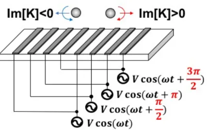 Figure 2.4. The twDEP of microbeads under four voltage waveforms with shifted phase. 