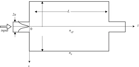 Figure 2.2 shows the two-dimensional structure of an MMI configuration. We discuss the  2-D  MMI  structure  for  simple  understanding