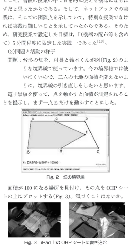 Fig. 3 iPad 上の OHP シートに書き込む