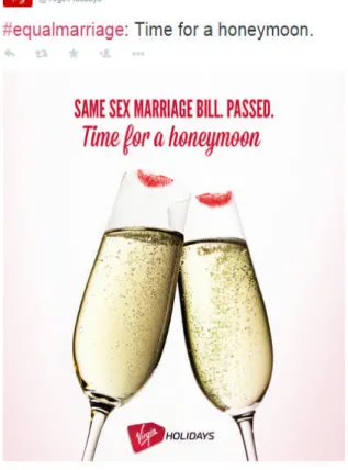 Figure 8 : Virgin Holidays’ tweet about same sex marriage bill 75
