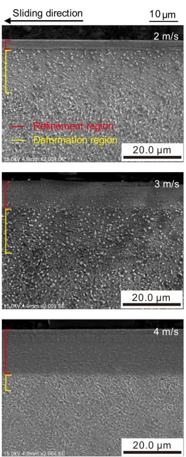 Fig. 2.14 Subsurface of the scuffed pin processed by 2% nital etch 