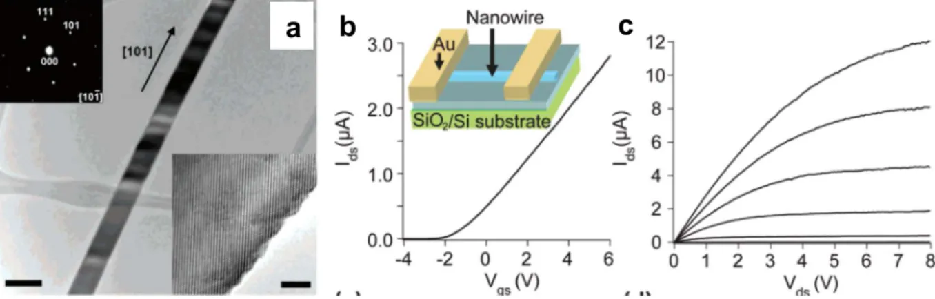 Figure 2.10  a; Low-magnification TEM image of a single Ta-doped SnO 2  nanowire with lateral  size of ca