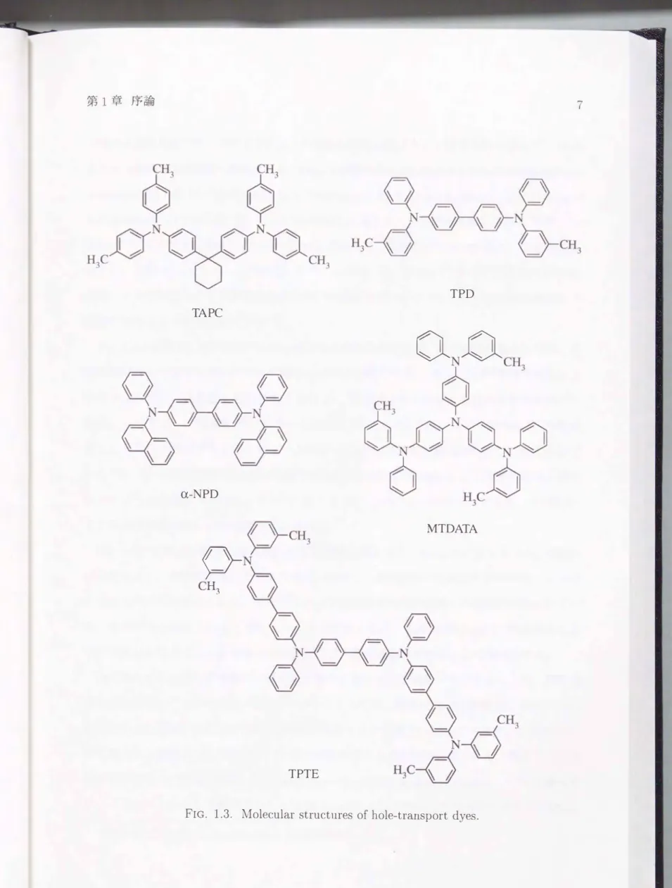 FIG.  1.3.  Molecular  structures  of  hole-transport  dyes. 