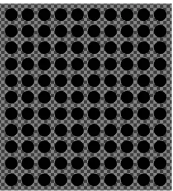 Figure 2. Grid-induced Distorting Circles illusion produced by Masaya Ishikawa, EUPHRATES ltd., Chuo-ku, Tokyo