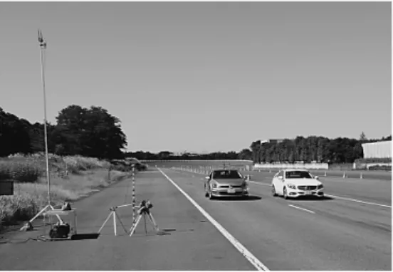 Figure 3. An example of a test course experiment. The  device on the left side is a GPS antenna system for  measuring the vehicle position