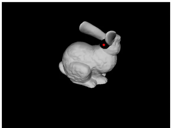 図 3.3: Cast shadow の例．赤で示した点は物体表面を観測しているが，物体が自身