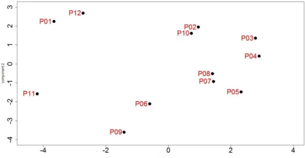 Figure 4.1 Example of Image similarity map for 12 images 