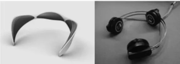 Figure 3. Prototype  （left）  and actual working study  model  （right）  of Feeling Navi.