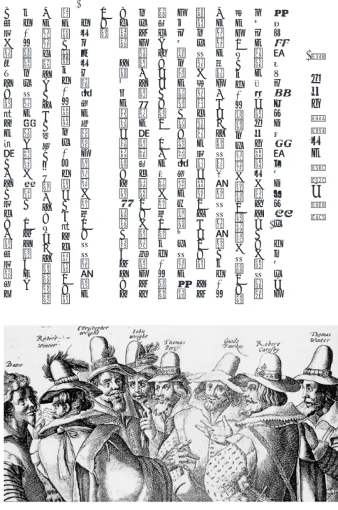 図 5 6 ガイ・フォークス、右から 3 人目（National  Portrait  Gallery,  London）