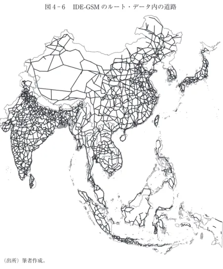 図 4 - ₆ 　IDE-GSM のルート・データ内の道路