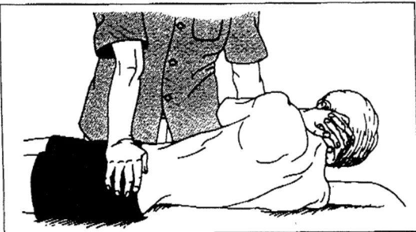 Fig. 1. The manipulative technique for the sacroiliac joint.