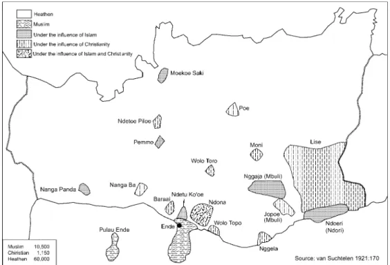 Fig. 6.  Distribution of Population by Religion in Onderafdeeling Ende in the 1910s