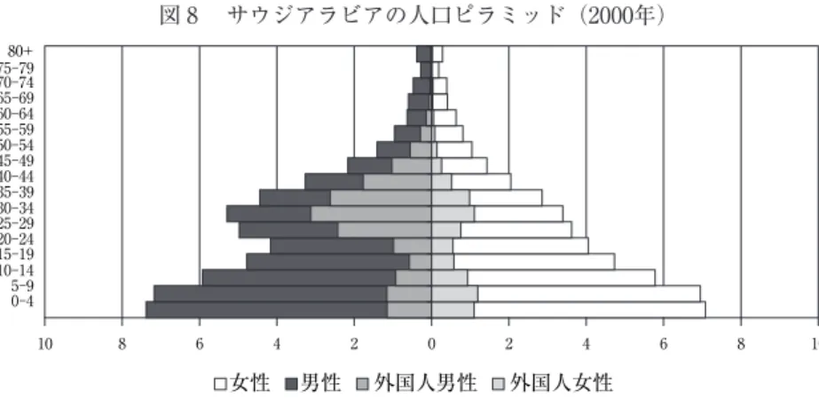 図 8  サウジアラビアの人口ピラミッド（2000年）