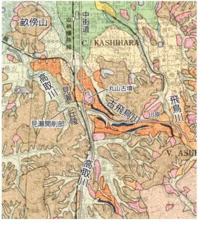 図 ２ 　古飛鳥川の段丘分布