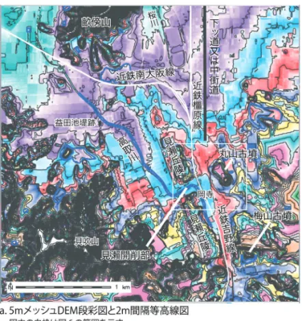 図 ４ 　見瀨開削部周辺の地形と地質