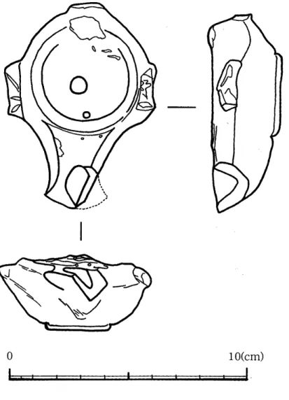 図 3 茶褐色底面葡萄紋テラコッタランプ実測図