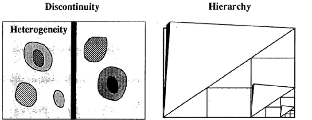Fig. 1 Properties of discontinuity, heterogeneity and hierarchy to characterize an earthquake source