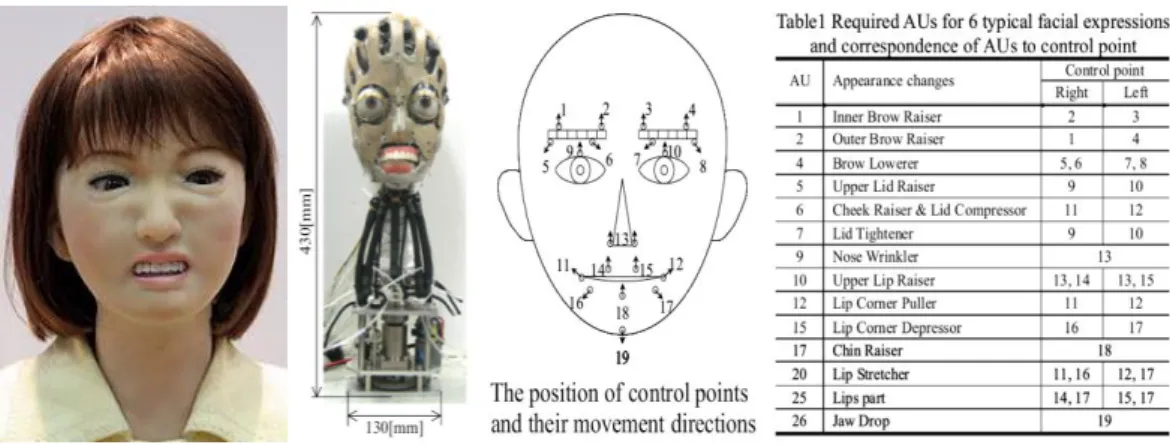 図 3-4. Face Robot「SAYA」とその内部構造 
