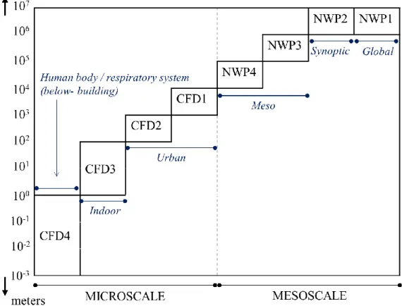 Figure 2-1. Spatial differentiation of mesoscale and microscale analysis used in this study 