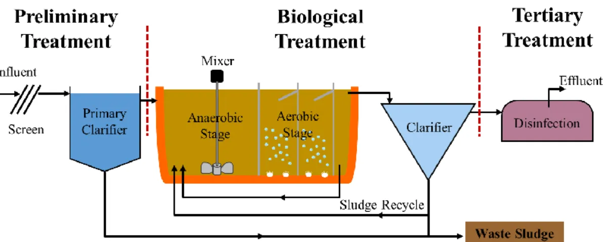 Figure 1.2 Schematic representation of the activated sludge process 