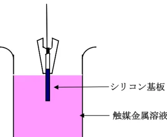 Fig. 2.6 Dip-coat 法による触媒金属の担持． 